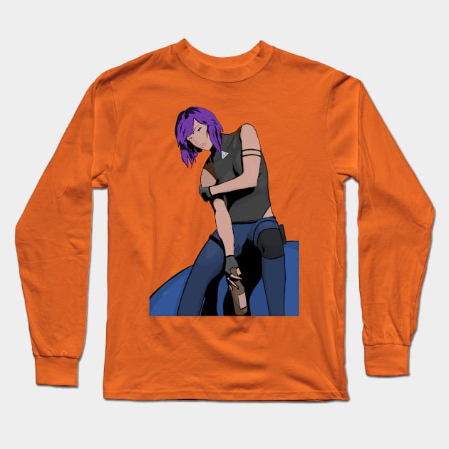 Motoko chillin’ Long Sleeve T-Shirt by ggareau